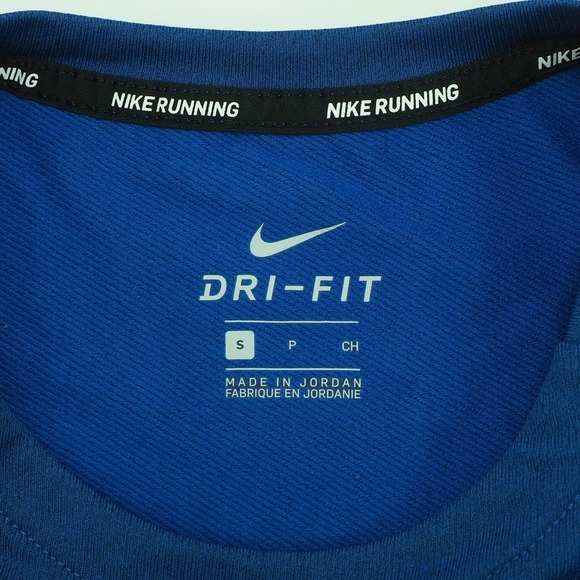 Nike Running Element 3.0 Tee Shirt Mens Small Blue Dri-Fit Crew Training Workout - Picture 5 of 5